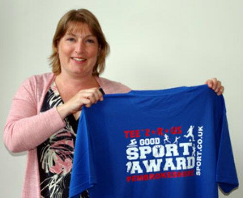 Emily Ardran with her Good Sport T-shirt